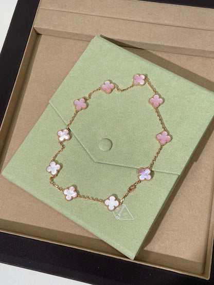 [Lumi Jewels]COLLIER TRÈFLE 10 MOTIFS ROSE