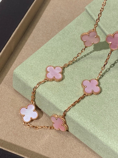 [Lumi Jewels]COLLIER TRÈFLE 10 MOTIFS ROSE