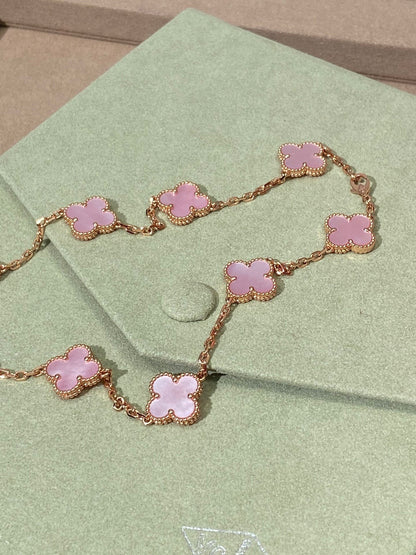 [Lumi Jewels]COLLIER TRÈFLE 10 MOTIFS ROSE