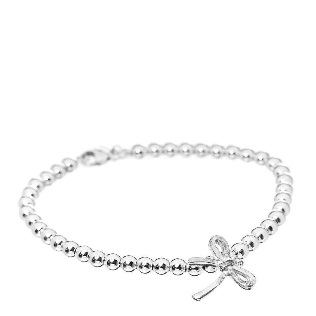 [Lumi Jewelry]STERLING SILVER BOW BEAD BRACELET