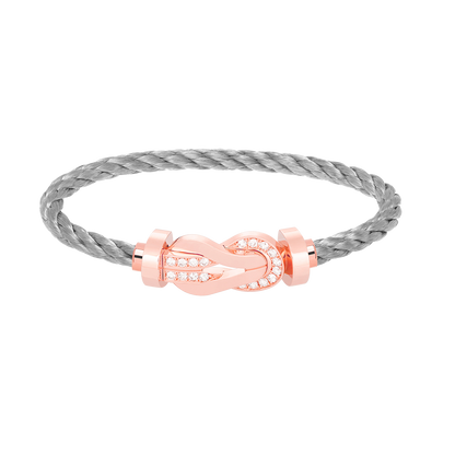 [Lumi Jewels]CHANCE LARGE 8 FIGURE BUCKLE HALF DIAMOND BRACELET ROSE GOLD