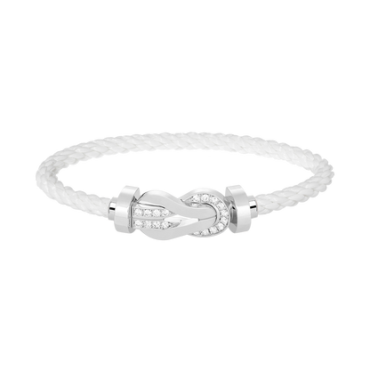 [Lumi Jewels]CHANCE LARGE 8 FIGURE BUCKLE HALF DIAMOND BRACELET SILVER