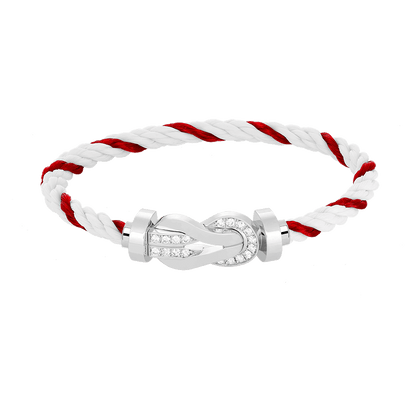 [Lumi Jewels]CHANCE LARGE 8 FIGURE BUCKLE HALF DIAMOND BRACELET SILVER