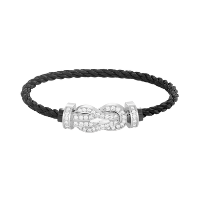 [Lumi Jewels]CHANCE LARGE 8 FIGURE BUCKLE FULL DIAMOND BRACELET SILVER