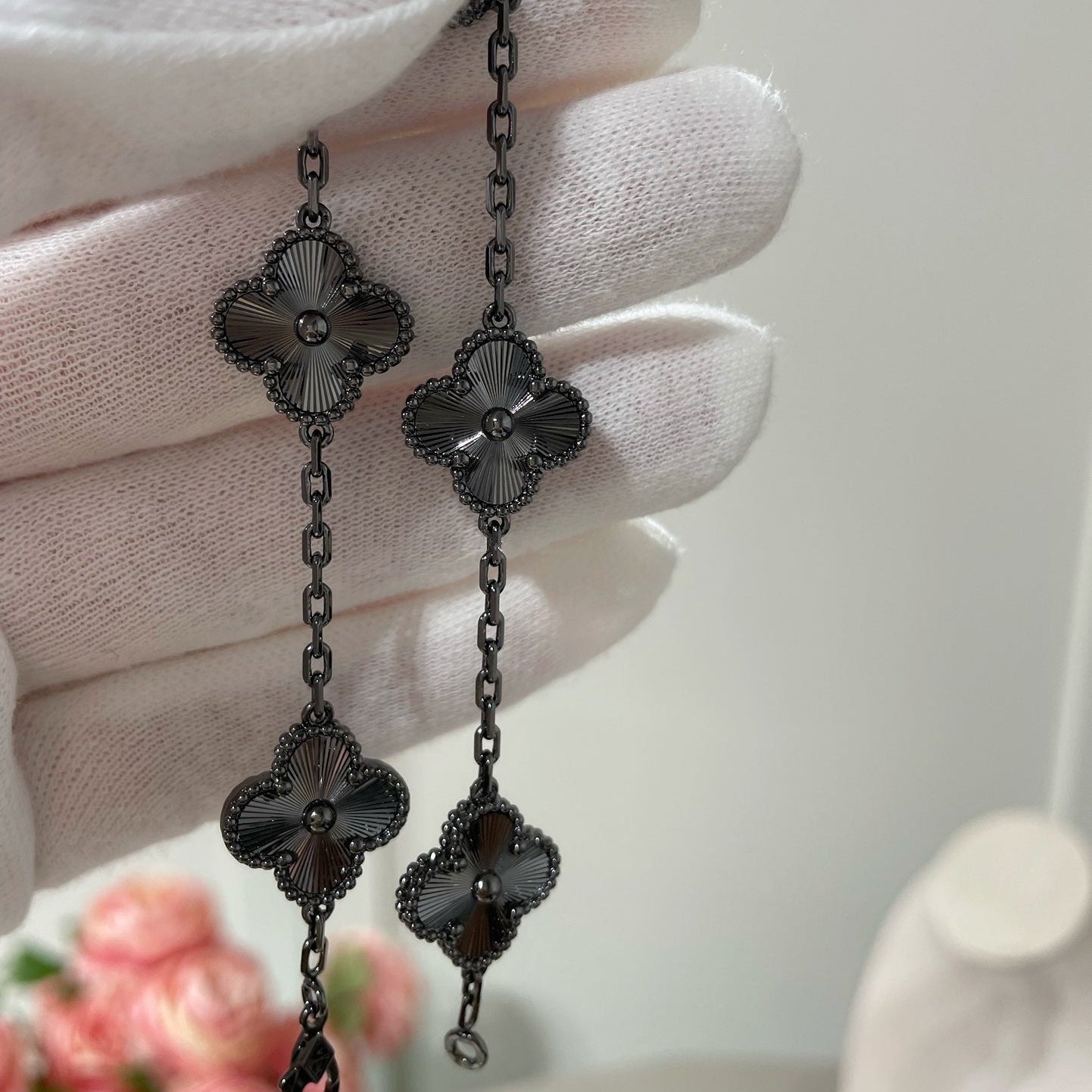 [Lumi Jewels]BRACELET CLOVER 5 MOTIFS NOIRS