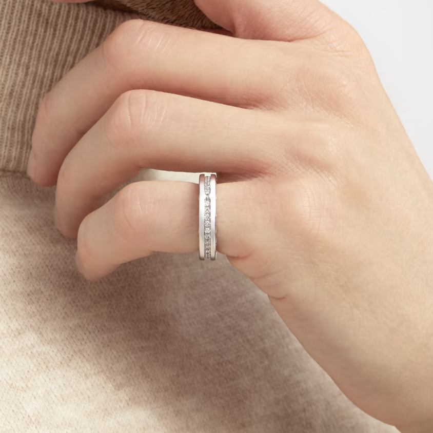 [Lumi Jewels] ZERO 1 UNE BANDE DE DIAMANTS PAVÉS SUR LA BAGUE EN SPIRALE