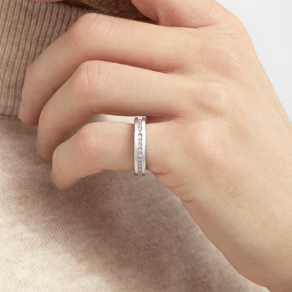 [Lumi Jewels] ZERO 1 UNE BANDE DE DIAMANTS PAVÉS SUR LA BAGUE EN SPIRALE