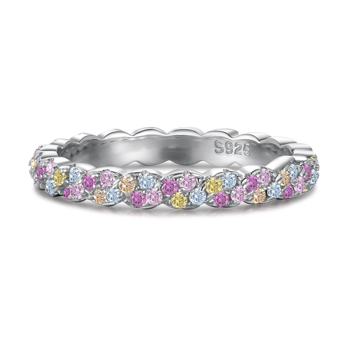 [Lumi Jewels]Dainty Ebullient Round Cut Daily Ring