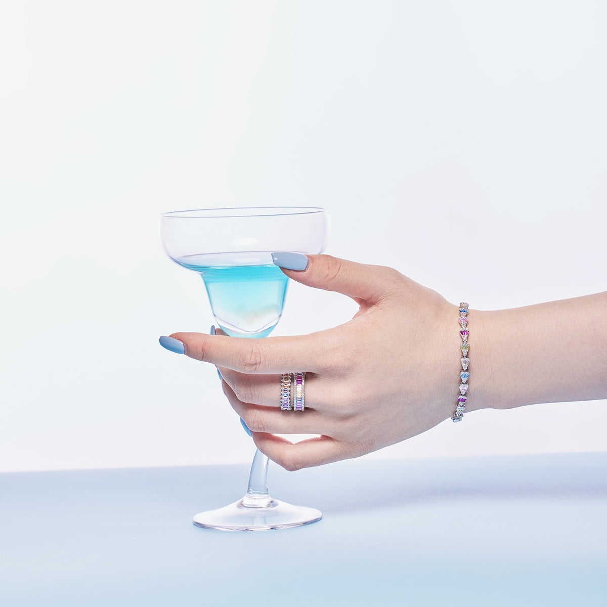 [Lumi Jewels]Dainty Kaleidoscopic Emerald Cut Daily Ring
