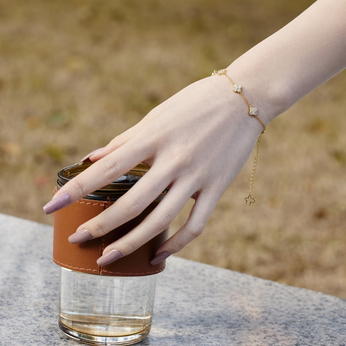 [Lumi Jewels]Four-Leaf Clover Hollow Butterfly Bracelet