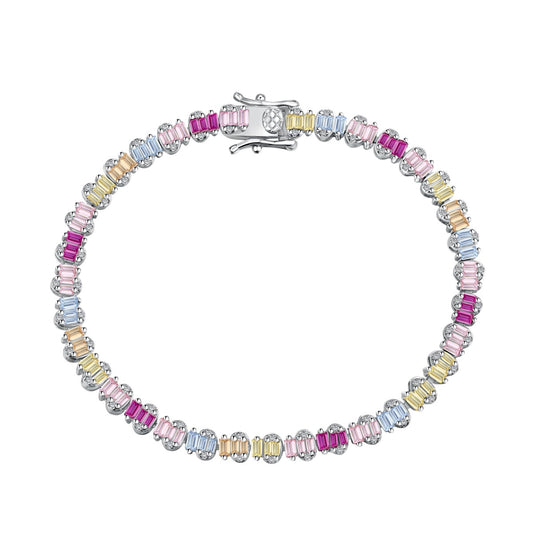 [Lumi Jewels]Delicate Colorful Emerald Cut Party Bracelet