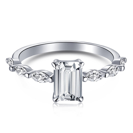 [Lumi Jewels]1.0 Carat Dainty Resplendent Radiant Cut Daily Ring