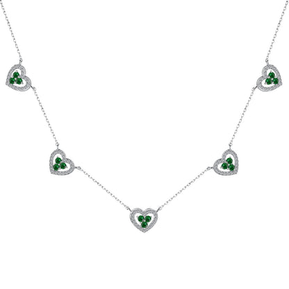 [Lumi Jewels]Sparkling Five Heart Necklace