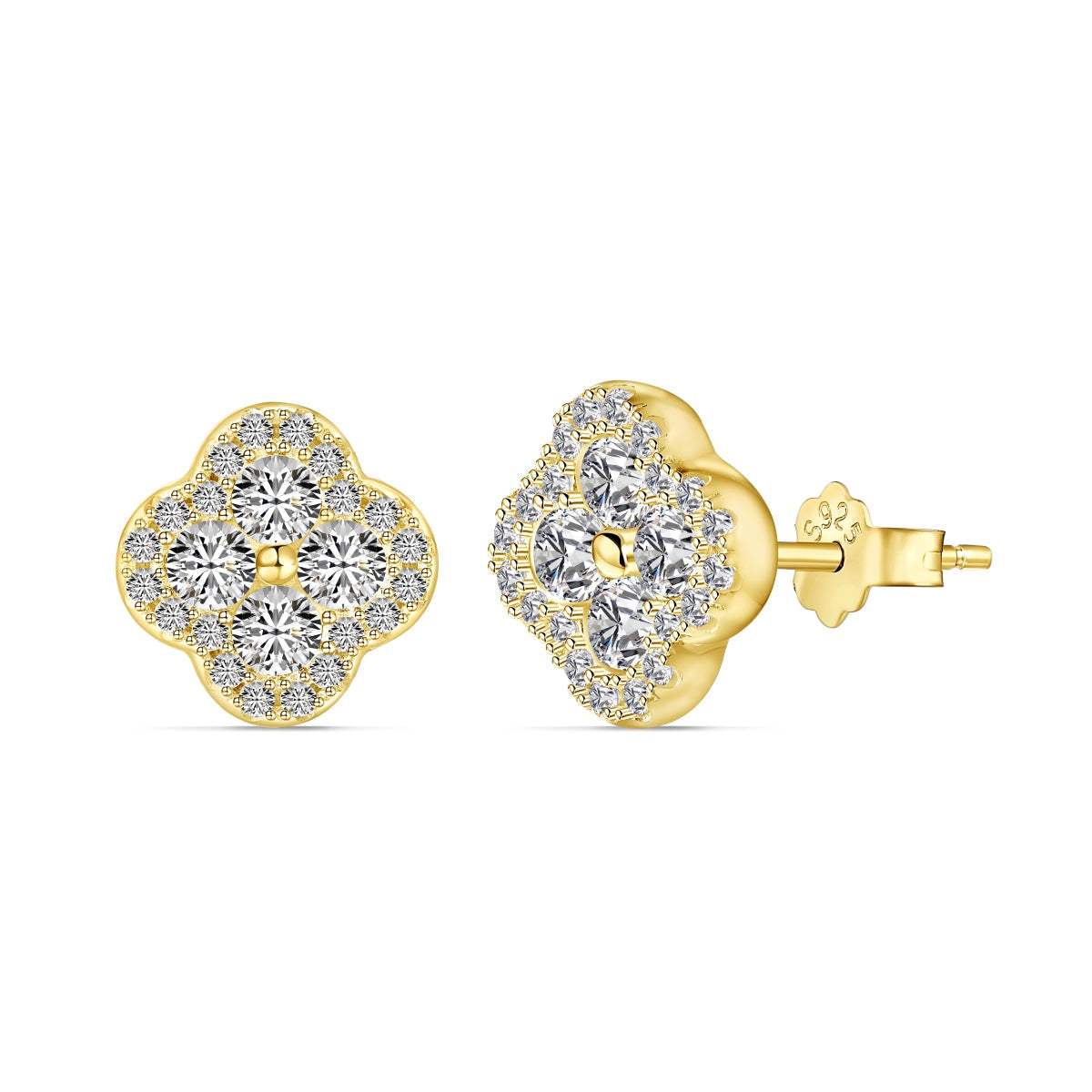 [Lumi Jewels]Four-Leaf Clover Flower Shaped Earrings