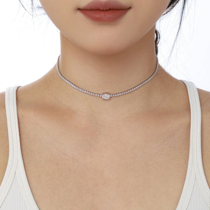 [Lumi Jewels]1.0 Carat Shining Oval Cut Necklace