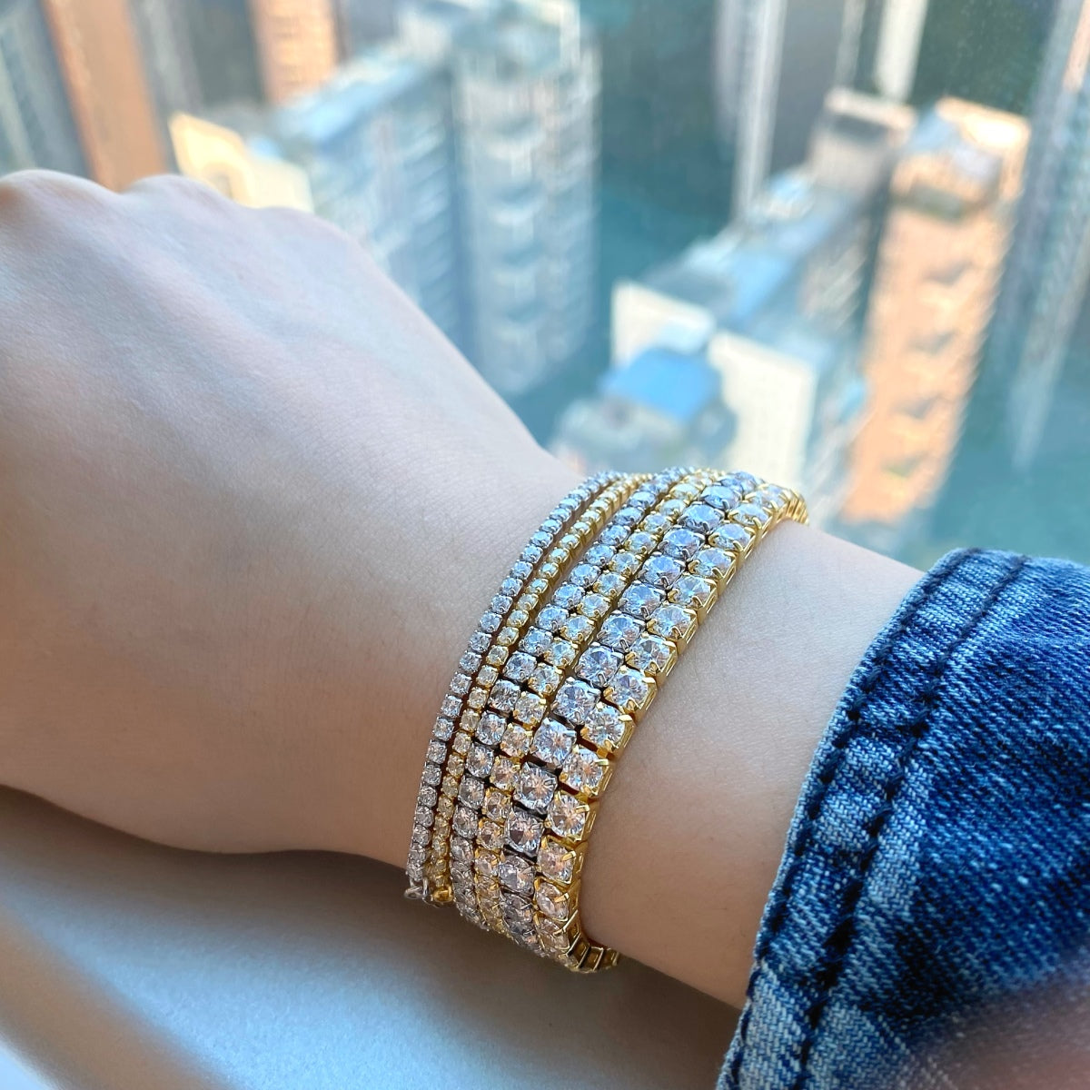 [Lumi Jewels]Sparkling Radiant Princess Cut Tennis Bracelet