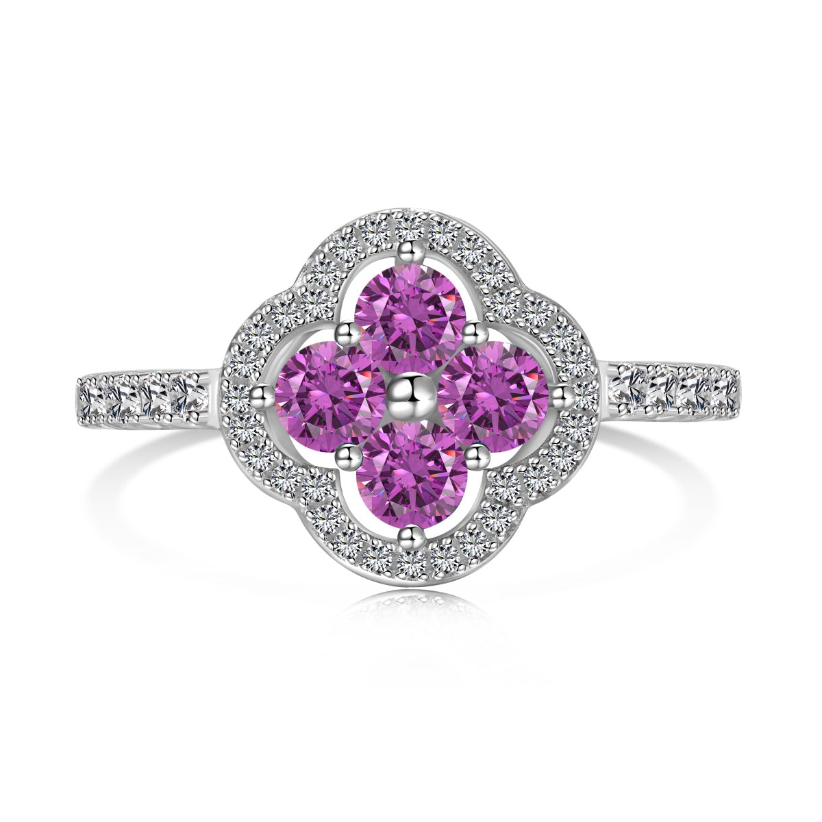 [Lumi Jewels]Four Leaf Clover Flower Design Ring