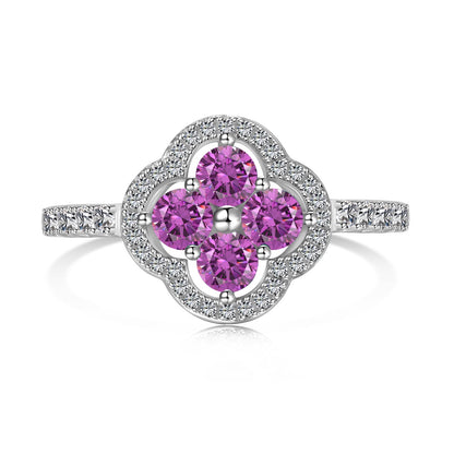 [Lumi Jewels]Four Leaf Clover Flower Design Ring