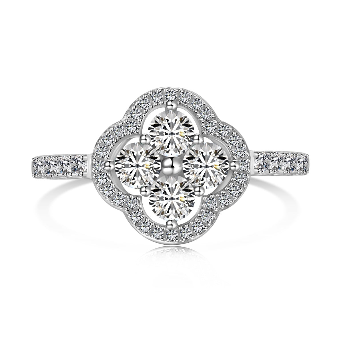 [Lumi Jewels]Four Leaf Clover Flower Design Ring