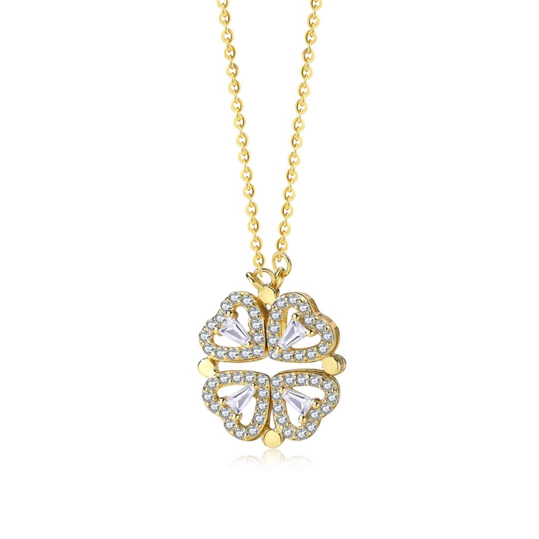 [Lumi Bijoux]Collier Orné Cœur Fleur