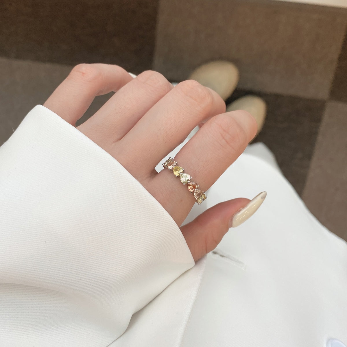 [Lumi Jewels]0.25 Carat Radiant Romance Heart Cut Lover Ring