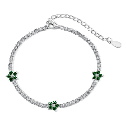 [Lumi Jewels]Sparkling Flower Shape Tennis Bracelet
