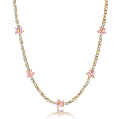 [Lumi Jewels]Luxurious Colorful Flower Tennis Necklace