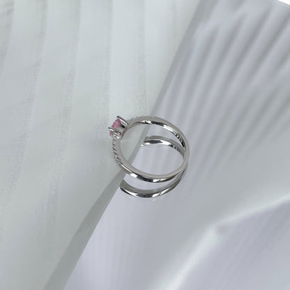 [Lumi Jewels]0.5 Carat CaratEternity Charming Heart Shape Lover Ring