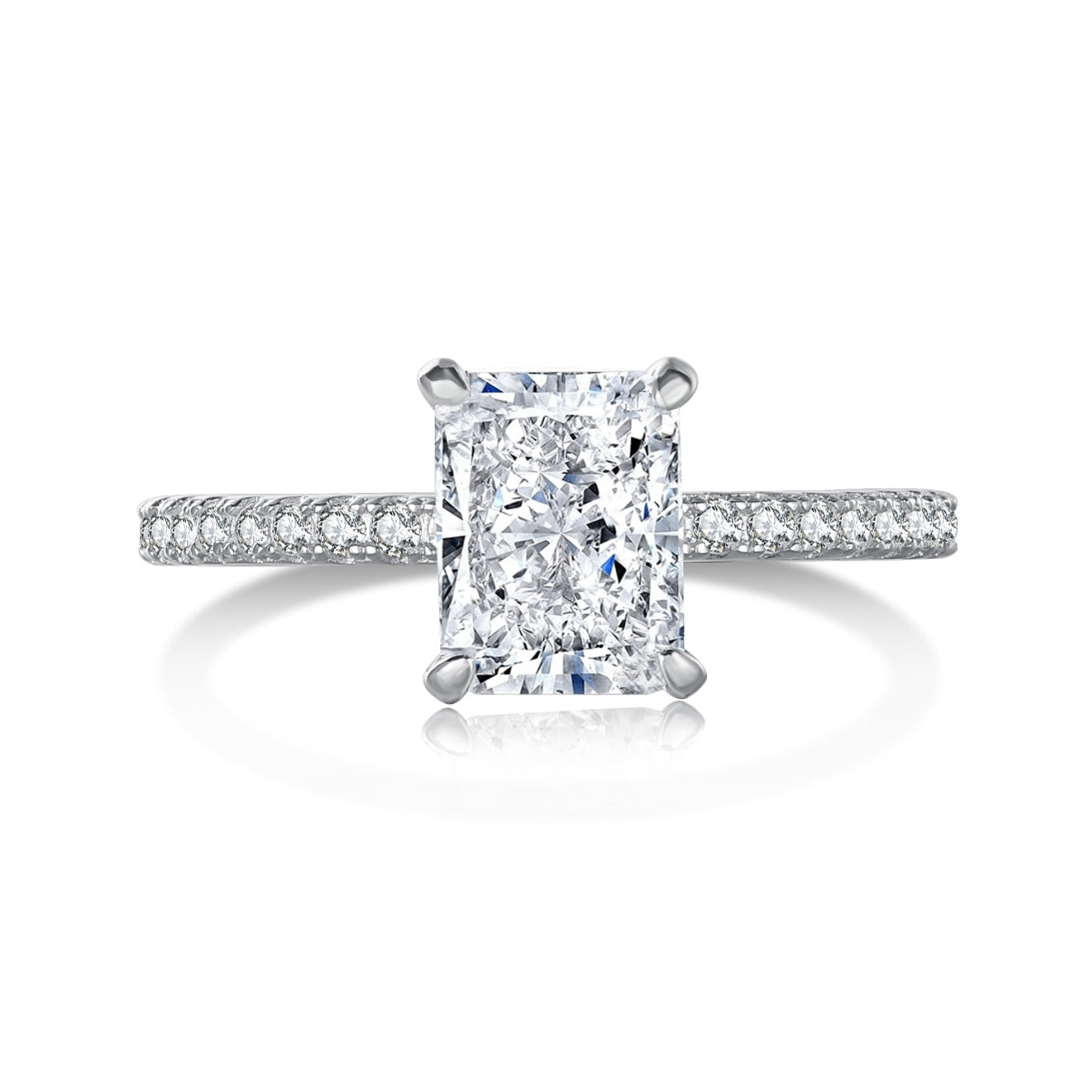 [Lumi Jewels]2.0 Carat Dazzling Sparkling Radiant Cut Party Ring