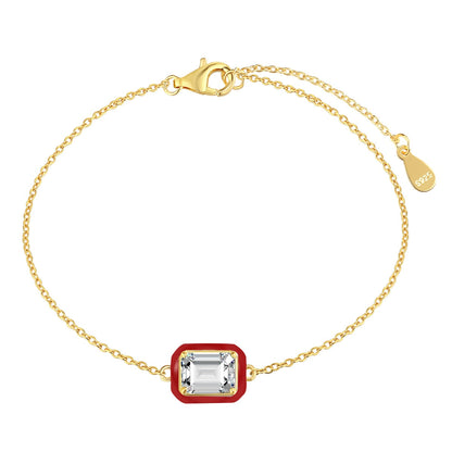 [Lumi Jewels]2.0 Carat Sparkling Colorful Emerald Cut Daily Bracelet