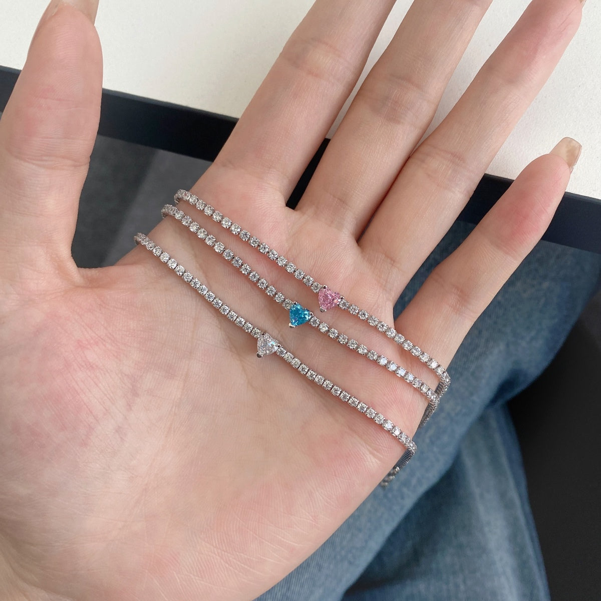 [Lumi Jewels]0.5 Carat Elegant Romantic Heart Shape Lover Bracelet