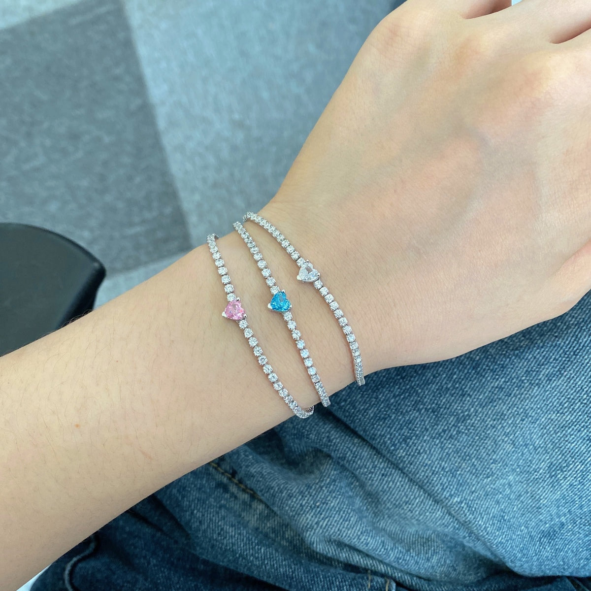 [Lumi Jewels]0.5 Carat Elegant Romantic Heart Shape Lover Bracelet