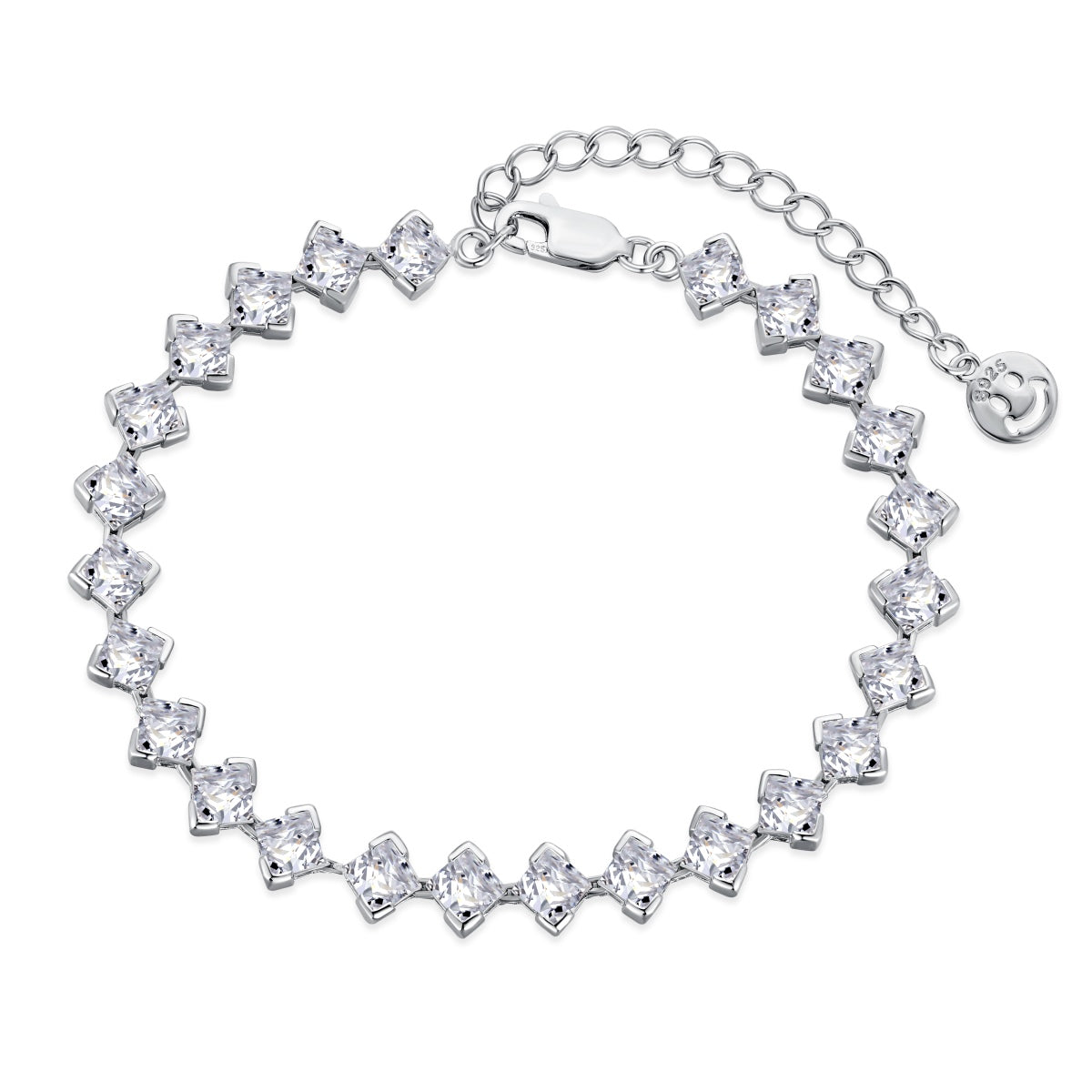 [Lumi Jewels]0.5 Carat Ornate Princess Cut Daily Bracelet