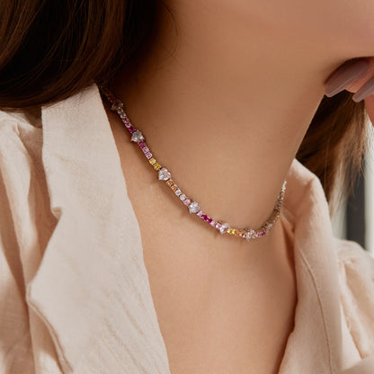 [Lumi Jewels]Delicate Colorful Rainbow Tennis Chain