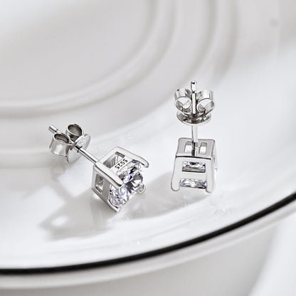 [Lumi Jewels]1.0 Carat Radiant Princess Cut Wedding Earrings