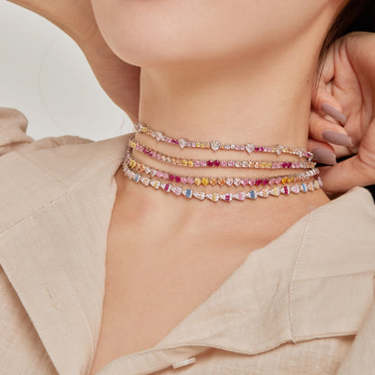 [Lumi Jewels]Delicate Colorful Tennis Necklace