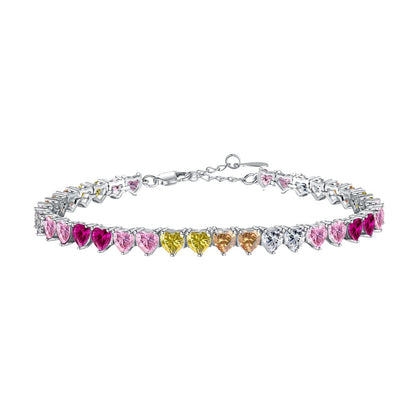 [Lumi Jewels]Luxurious Colorful Romantic Heart Shape Lover Bracelet