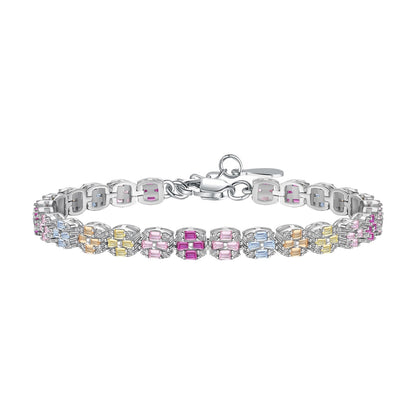 [Lumi Jewels]Delicate Colorful Emerald Cut Daily Bracelet