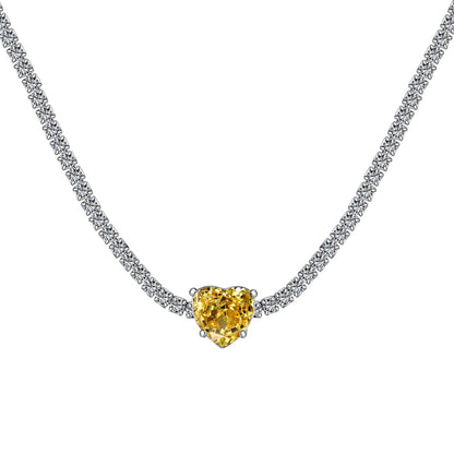 [Lumi Jewels]2.0 Carat Sparkling Tennis Heart Cut Necklace