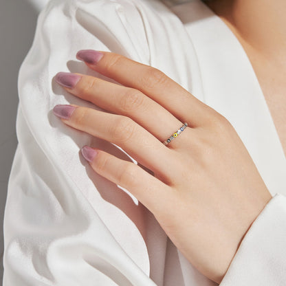 [Lumi Jewels]Sparkling Vibrant Round Shape Daily Ring