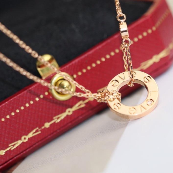 [Lumi Jewels]COLLIER LOVE RÉGLABLE OR ROSE 2 DIAMANTS