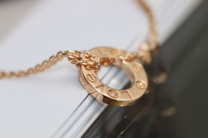 [Lumi Jewels]COLLIER LOVE RÉGLABLE OR ROSE 2 DIAMANTS