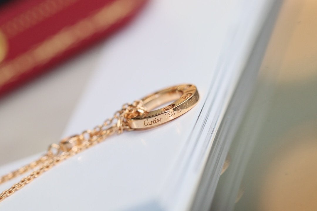 [Lumi Jewels]COLLIER LOVE RÉGLABLE OR ROSE 2 DIAMANTS