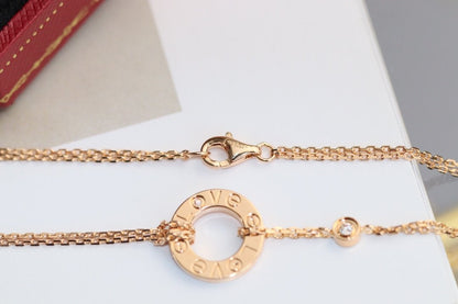 [Lumi Jewels]COLLIER LOVE RÉGLABLE OR ROSE 2 DIAMANTS