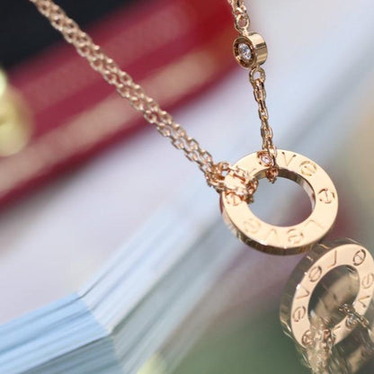 [Lumi Jewels]COLLIER LOVE RÉGLABLE OR ROSE 2 DIAMANTS