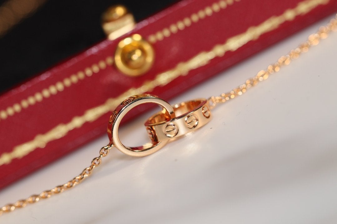 [Lumi Jewels]COLLIER LOVE OR ROSE ET ARGENT