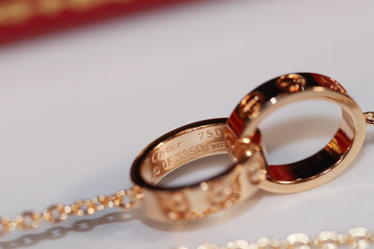 [Lumi Jewels]COLLIER LOVE OR ROSE ET ARGENT