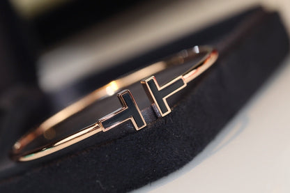 [Lumi Jewelry]T BRACELET 1.8MM ONYX PINK GOLD