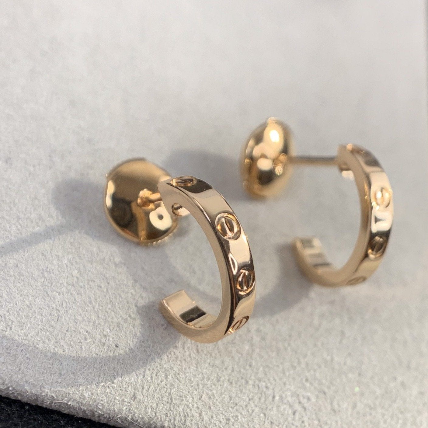 [Lumi Jewels]BOUCLES D'OREILLES LOVE 2.65MM OR ROSE