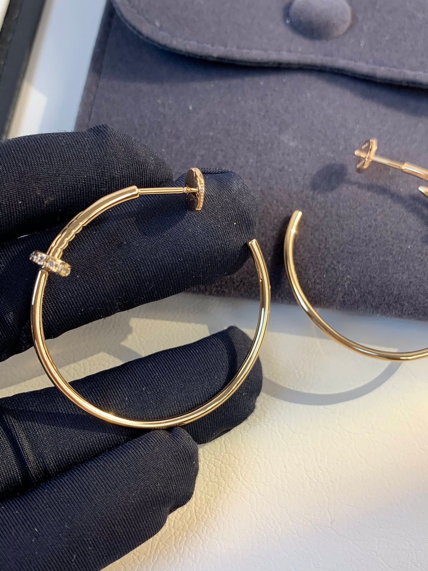 [Lumi Jewels]JUSTE EARRINGS GOLD DIAMONDS 1.8MM